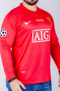 Camisa Manchester United Local 07-08 Retro Ronaldo 7 Manga Larga