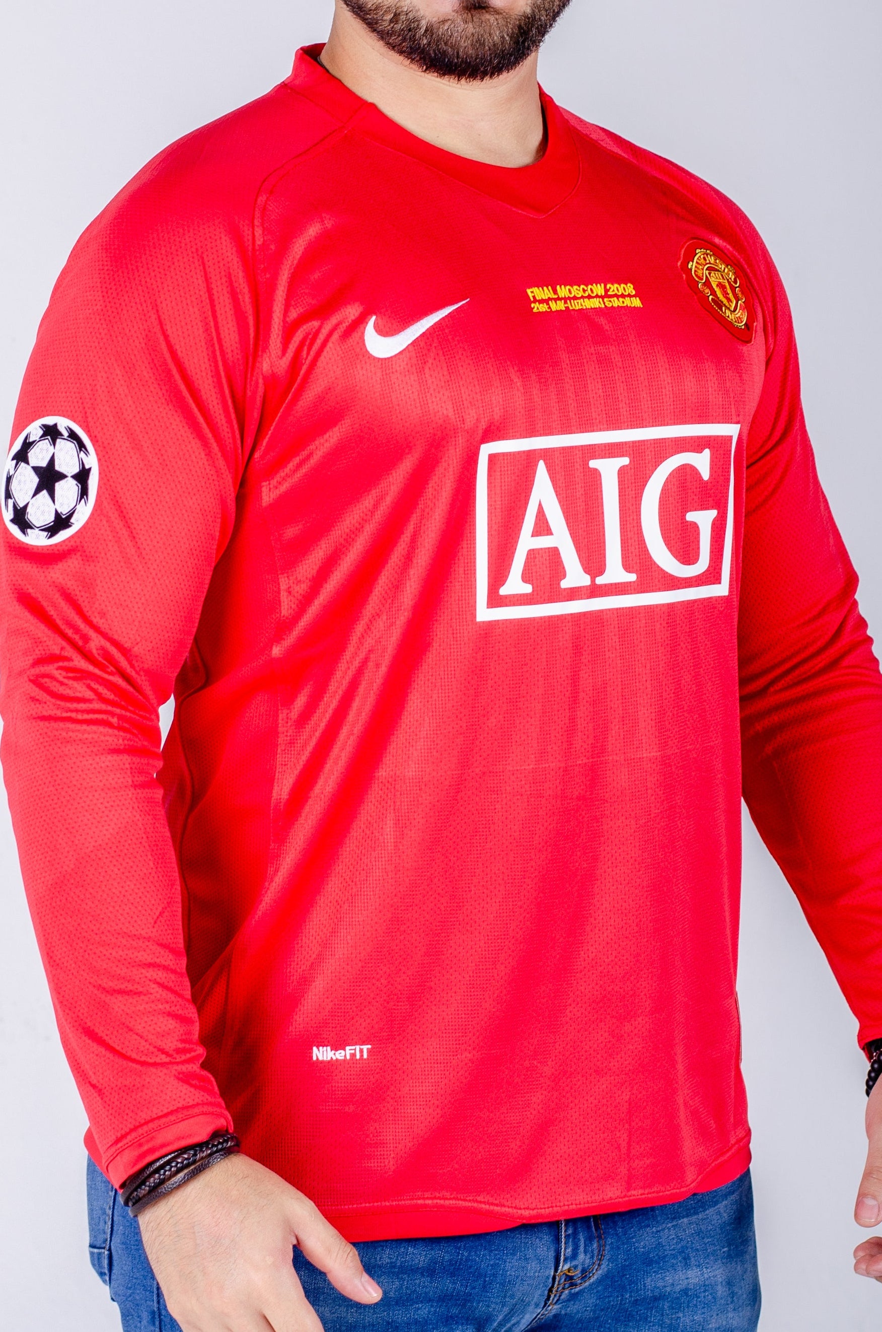Camisa Manchester United Local 07-08 Retro Ronaldo 7 Manga Larga
