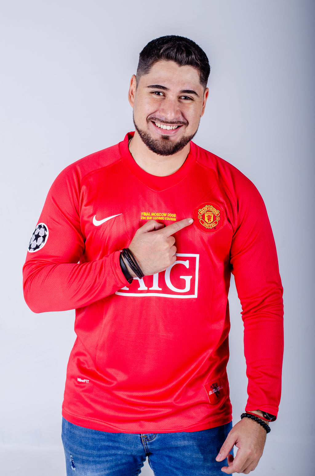 Camisa Manchester United Local 07-08 Retro Ronaldo 7 Manga Larga