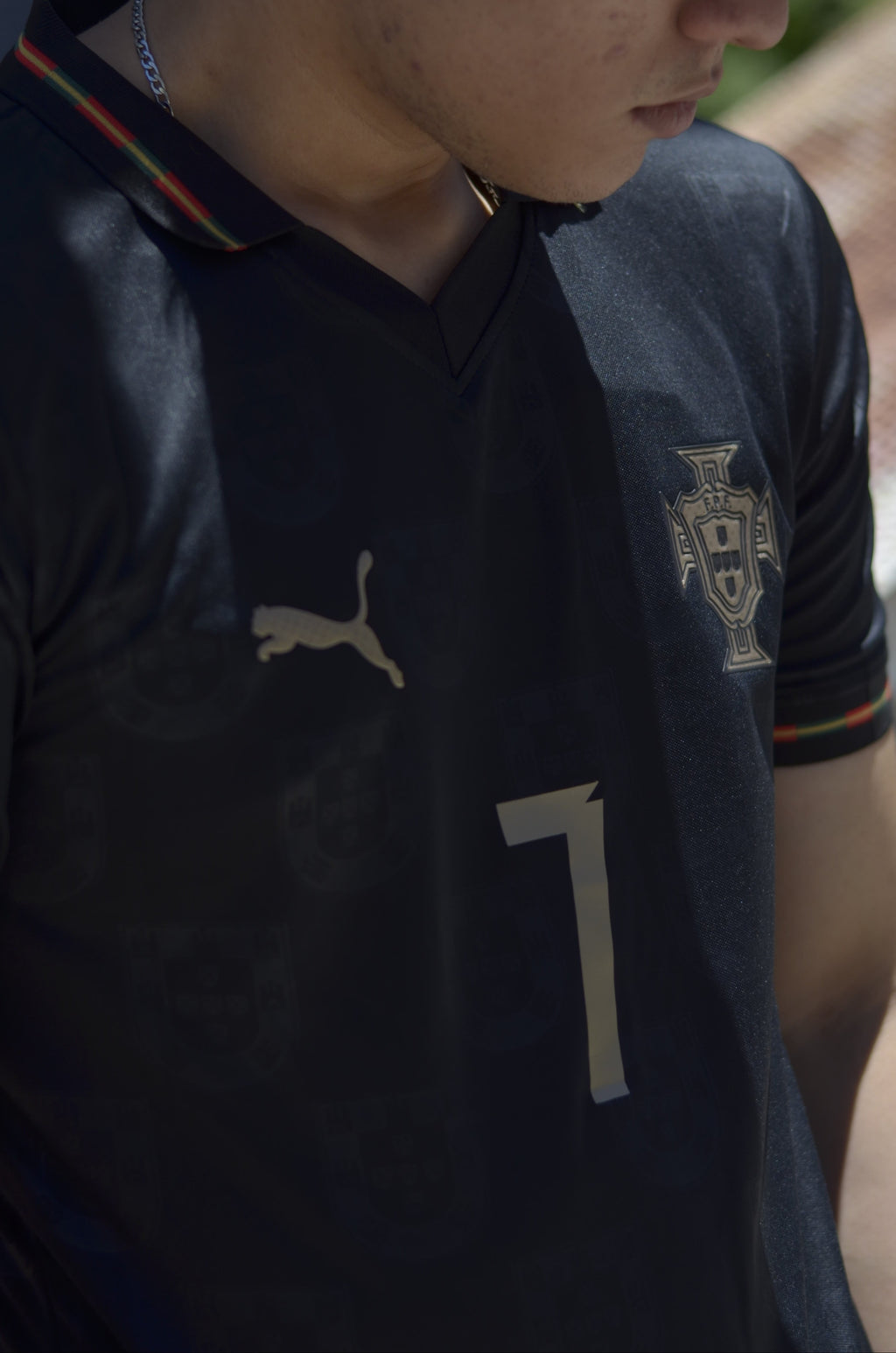 Camisa Portugal Alternativa Black 2026 Ronaldo 7 Versión Jugador