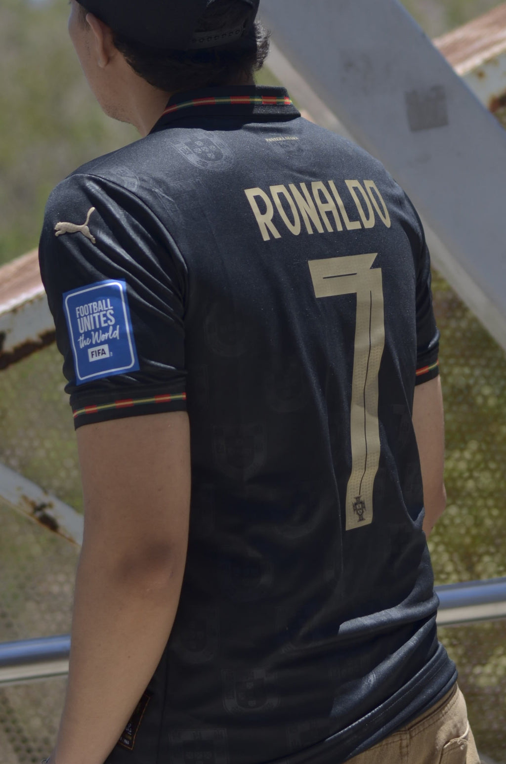 Camisa Portugal Alternativa Black 2026 Ronaldo 7 Versión Jugador